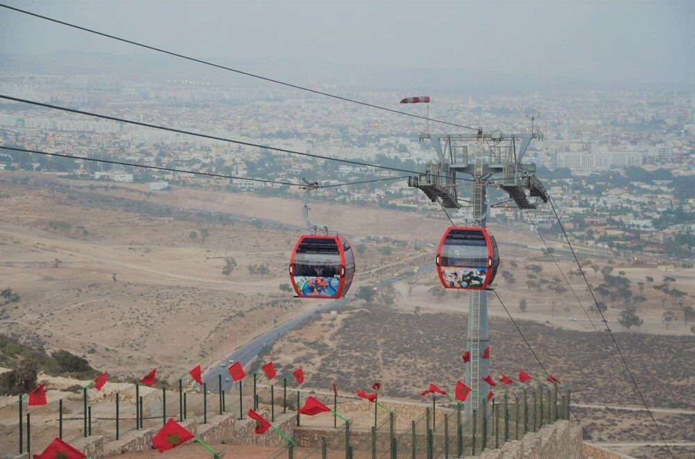 Agadir téléphérique cable car climbing to the kasbah, Morocco