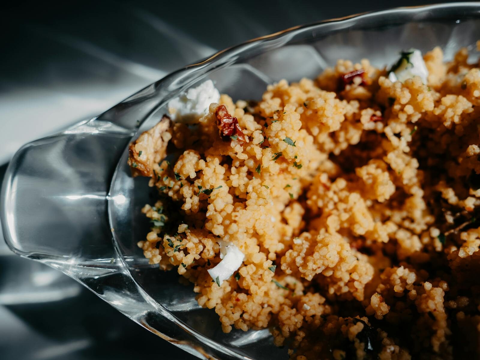 Friday couscous platter with seven vegetables, Moroccan presentation