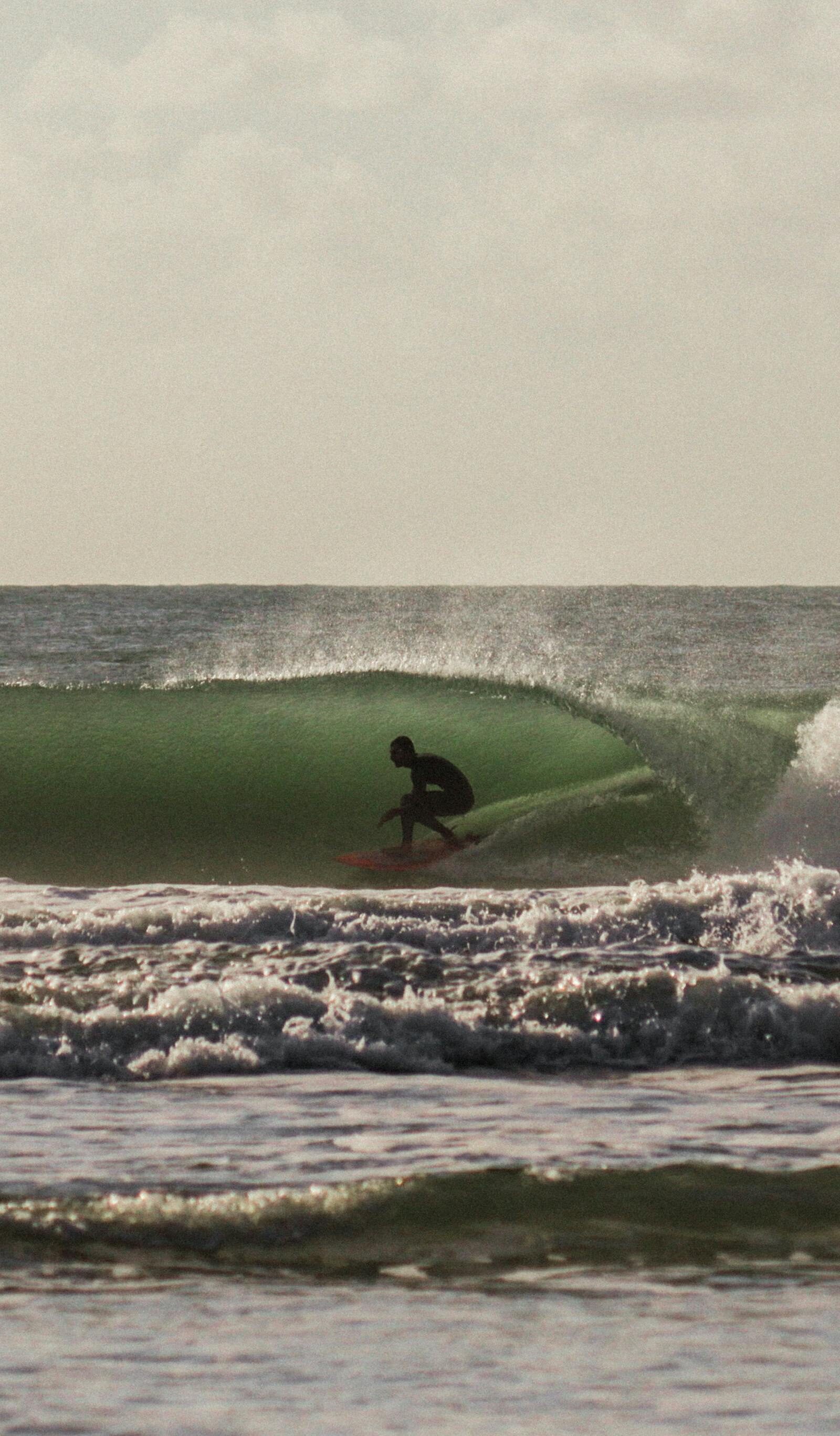Long peeling right-hand point break at Anchor Point Taghazout, Morocco